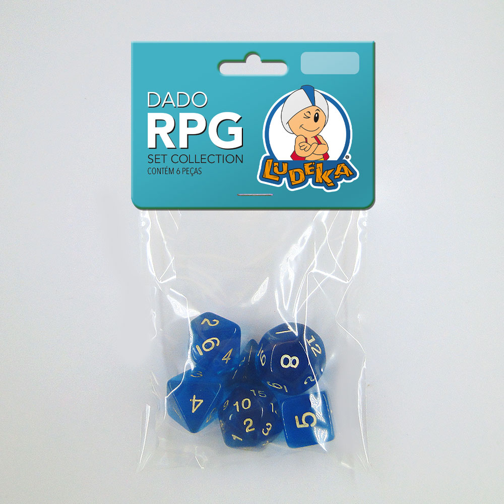 Kit Dado Rpg Azul Transl Cido C Unidades